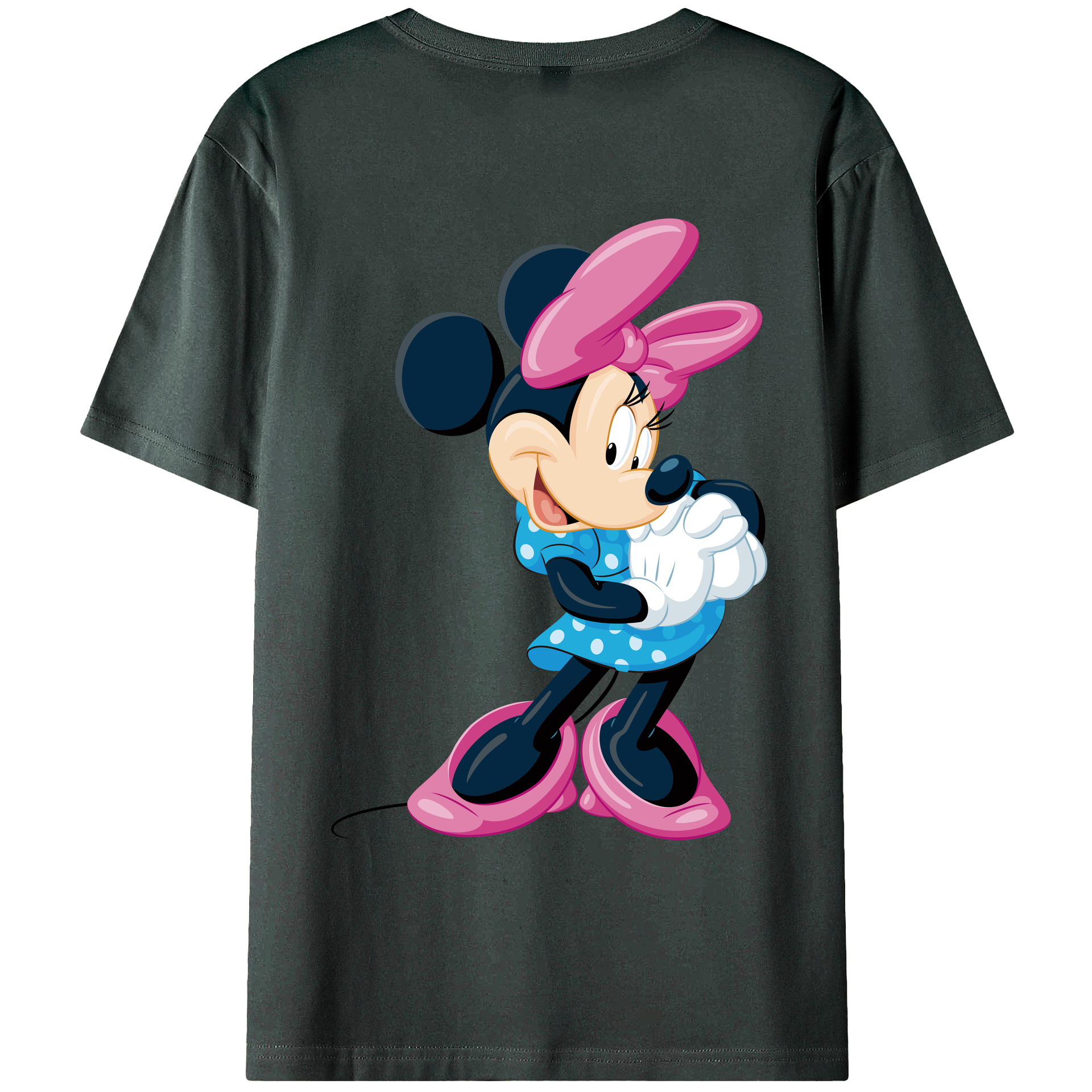 ミッキーマウス Mickey Mouse 綿100％ メンズ半袖Tシャツ（バックプリント） 通気性